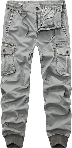 Mens Cargo Pants Outdoor Casual Ripstop Military Combat Pants Hiking Tactical Long Pants Jogger Athletic Pants