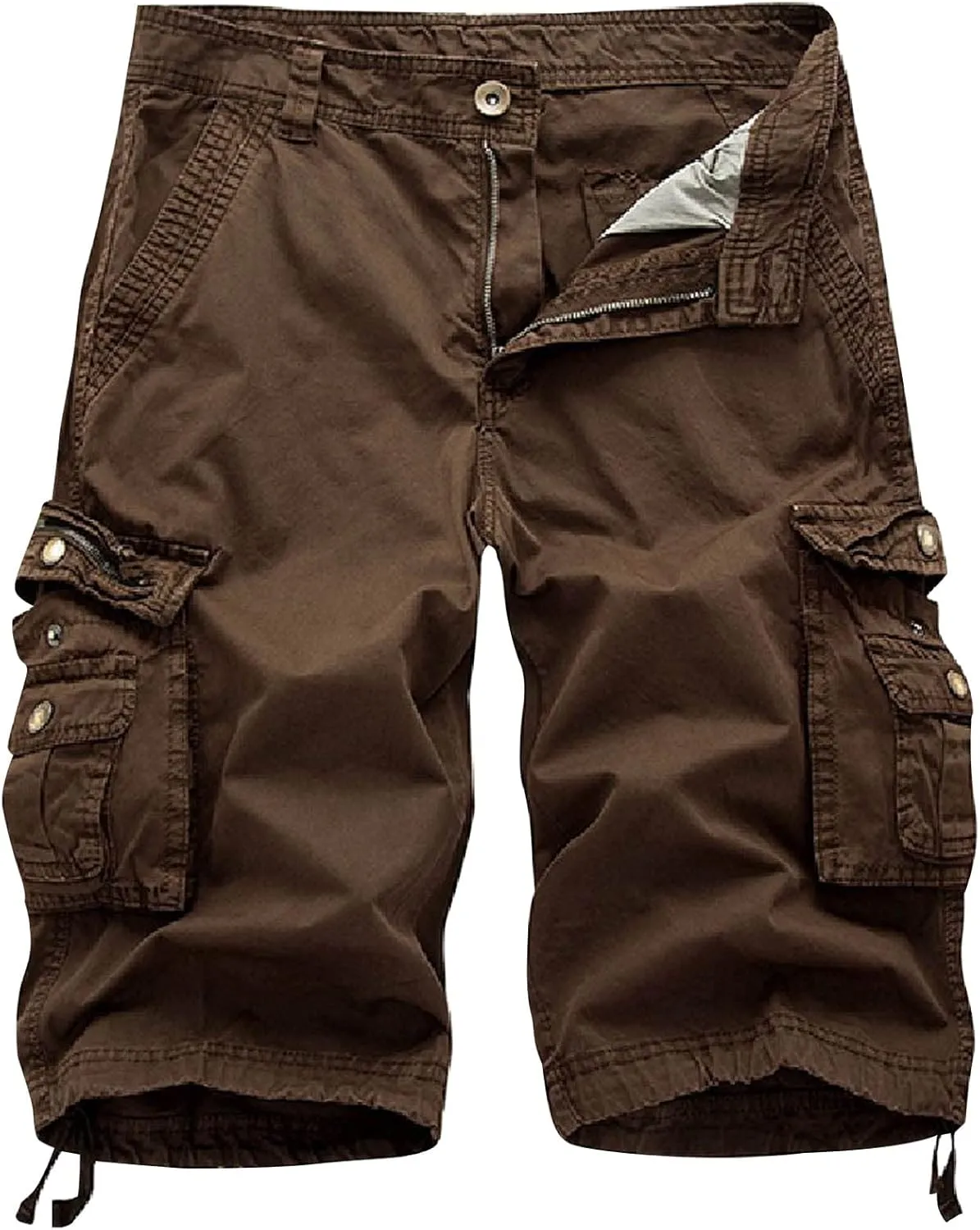 Men's Classic Cargo Stretch Shorts Summer Casual Bermuda Shorts Pants Workout Trouser with Multi Pockets