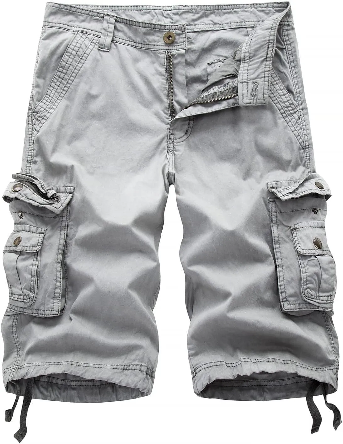 Men's Classic Cargo Stretch Shorts Summer Casual Bermuda Shorts Pants Workout Trouser with Multi Pockets