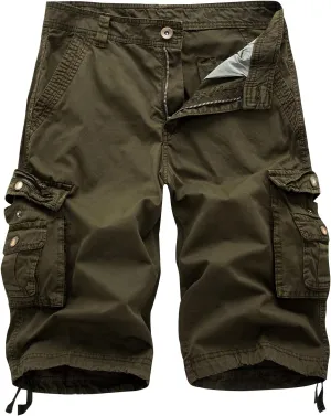 Men's Classic Cargo Stretch Shorts Summer Casual Bermuda Shorts Pants Workout Trouser with Multi Pockets