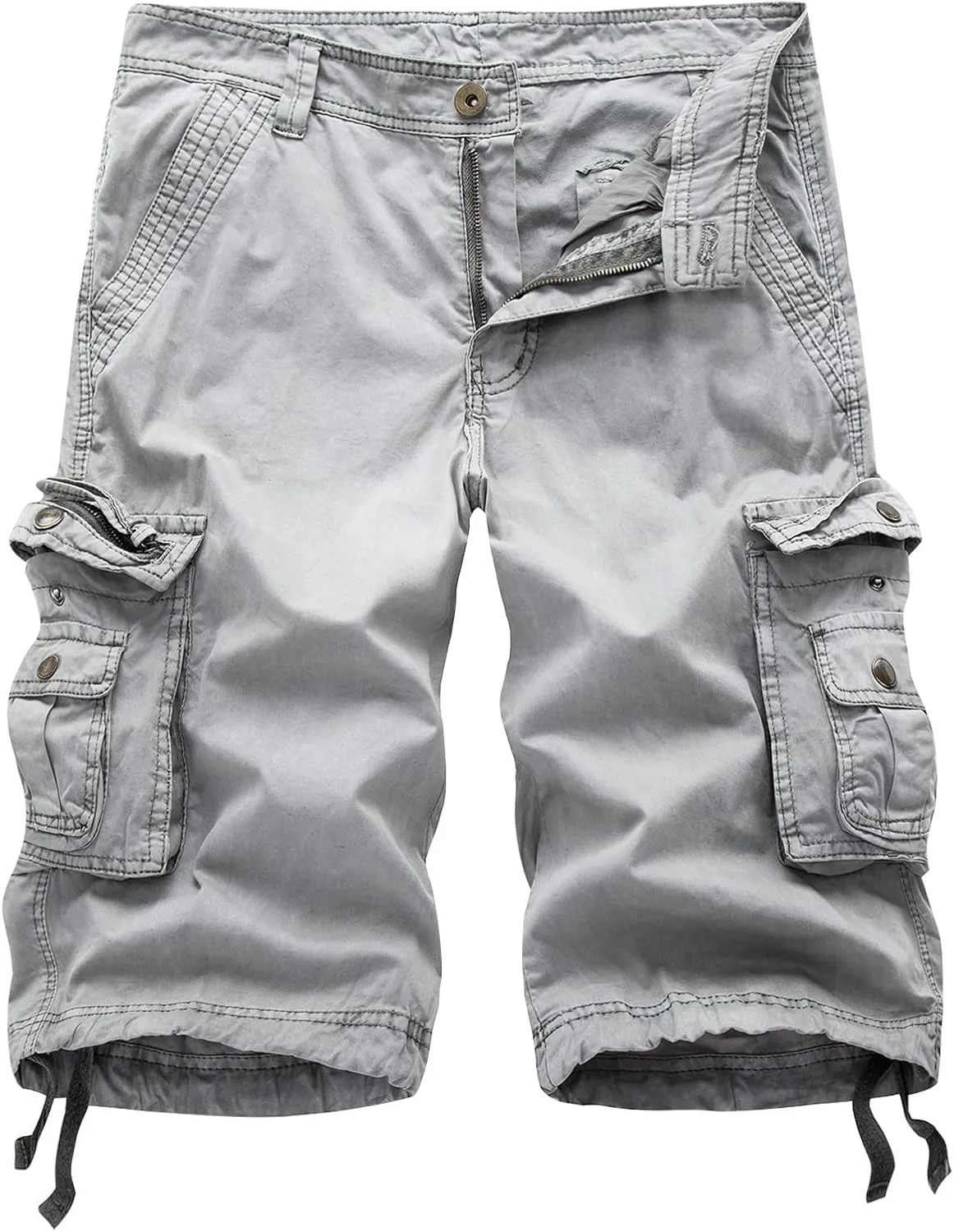 Men's Classic Cargo Stretch Shorts Summer Casual Bermuda Shorts Pants Workout Trouser with Multi Pockets