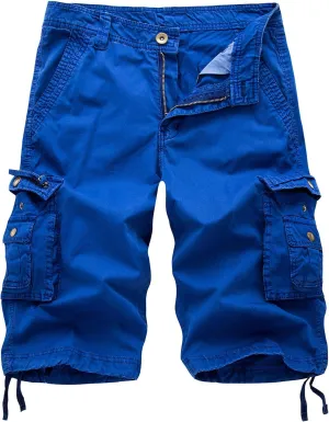 Men's Classic Cargo Stretch Shorts Summer Casual Bermuda Shorts Pants Workout Trouser with Multi Pockets
