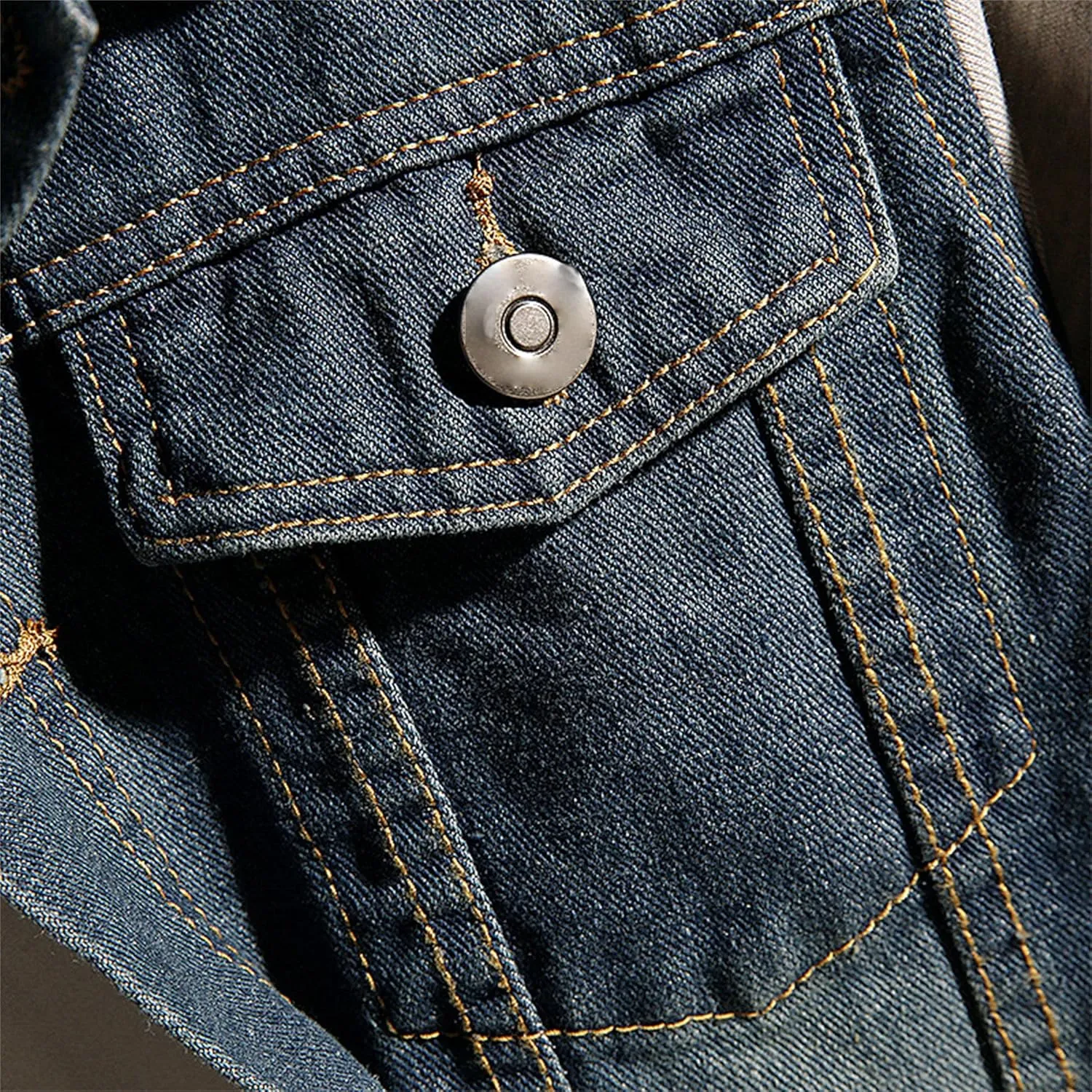 Men's Denim with Hood Jacket Casual Button Trucker Jean Coat Cotton Hooded Military Utility Jackets