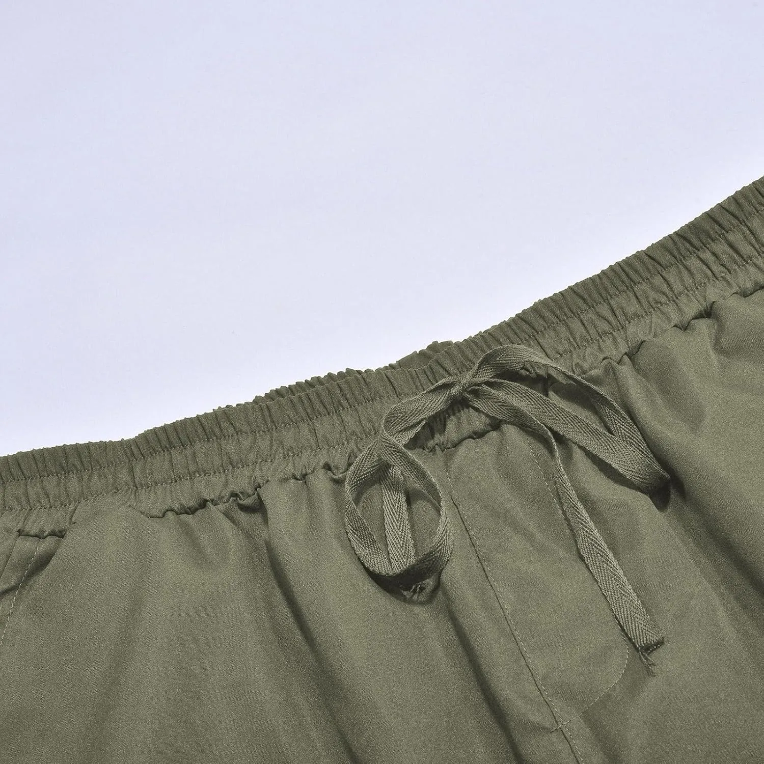 Mens Elastic Crotch Pants Trendy Solid Color Loose Joggers Cargo Pants for Men Leisure Streetwear Pants Trousers