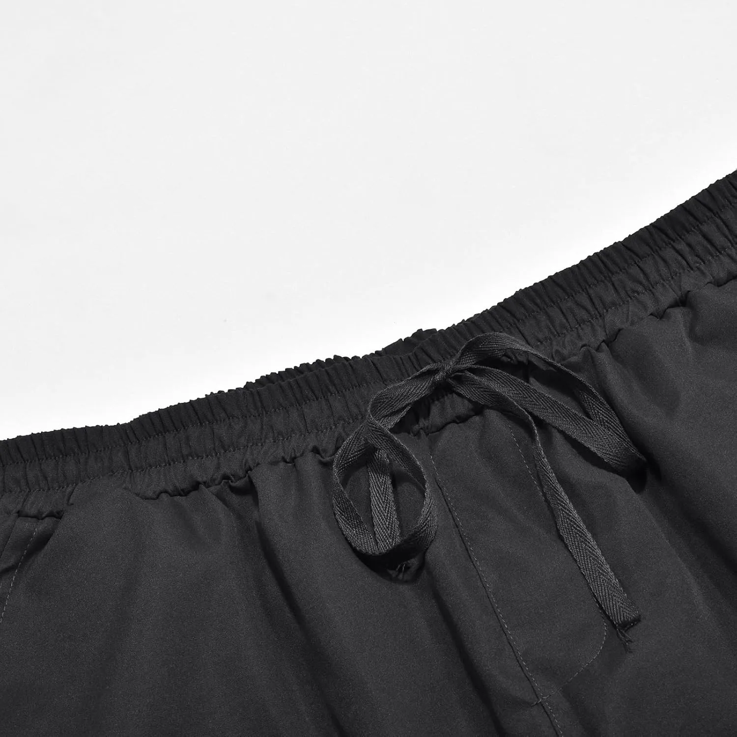 Mens Elastic Crotch Pants Trendy Solid Color Loose Joggers Cargo Pants for Men Leisure Streetwear Pants Trousers