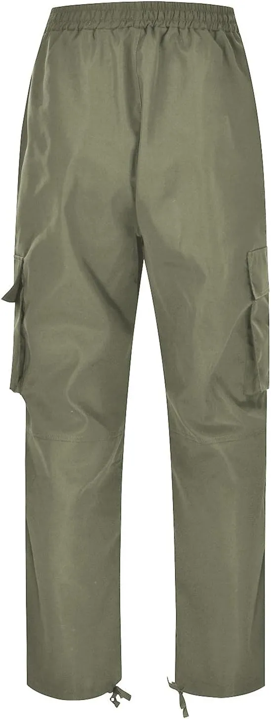 Mens Elastic Crotch Pants Trendy Solid Color Loose Joggers Cargo Pants for Men Leisure Streetwear Pants Trousers