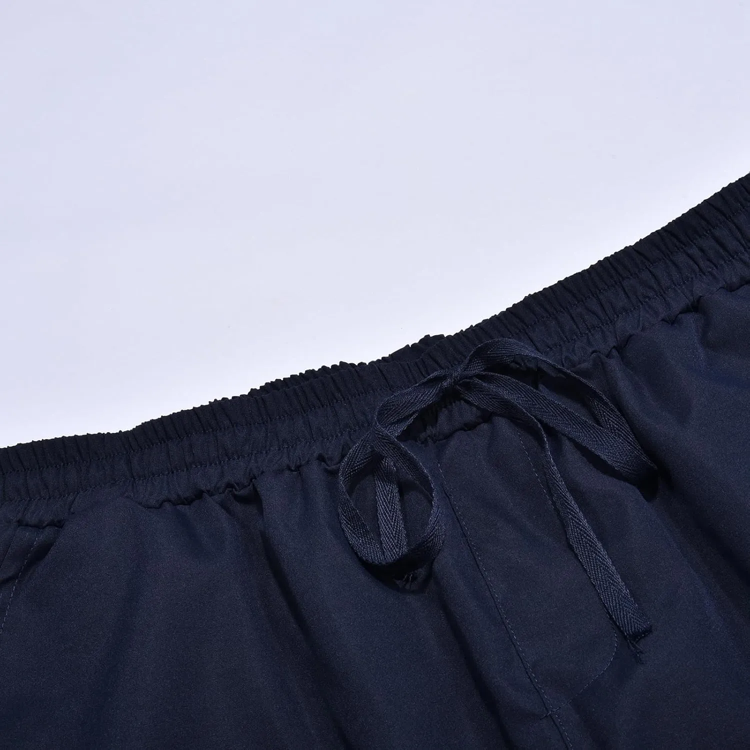 Mens Elastic Crotch Pants Trendy Solid Color Loose Joggers Cargo Pants for Men Leisure Streetwear Pants Trousers