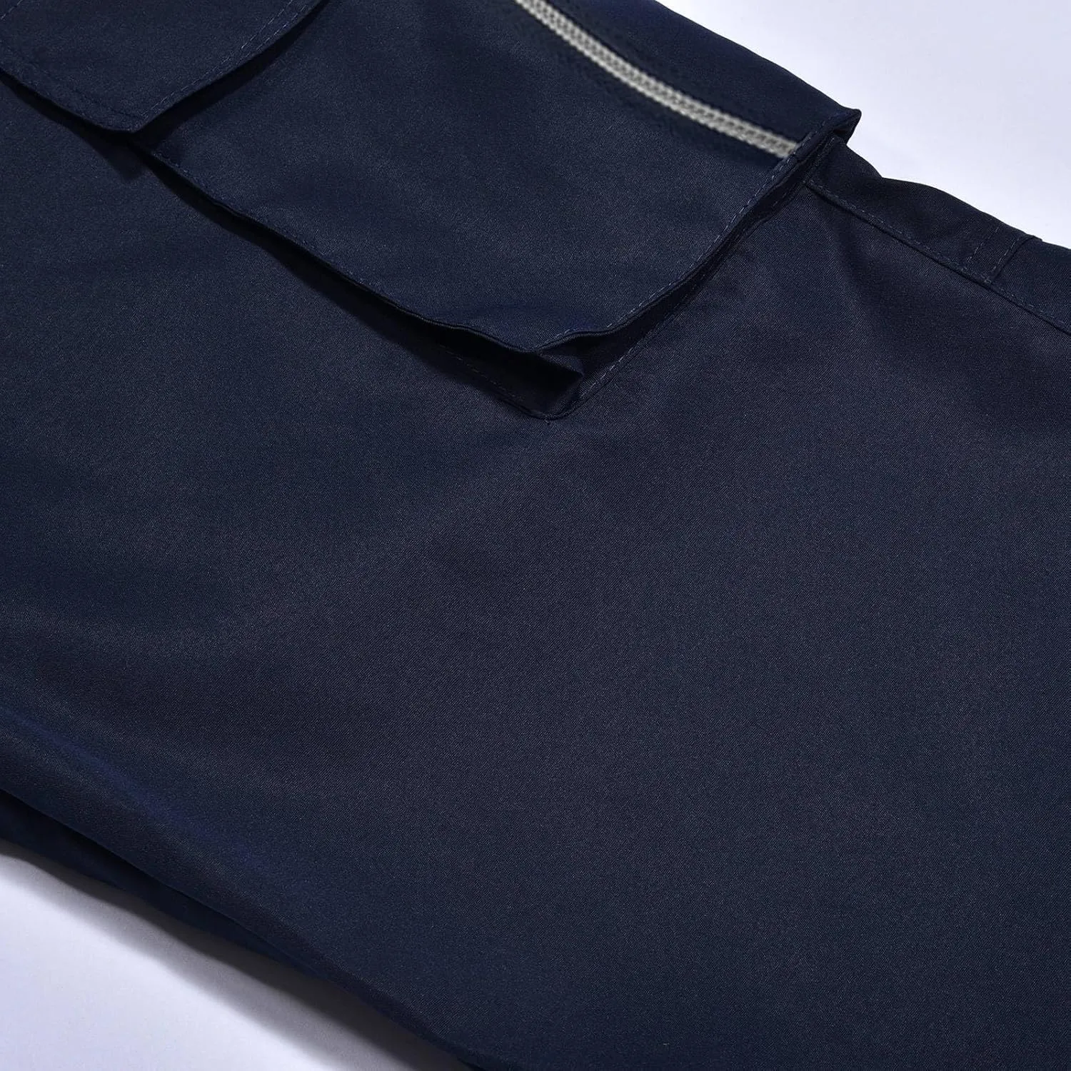 Mens Elastic Crotch Pants Trendy Solid Color Loose Joggers Cargo Pants for Men Leisure Streetwear Pants Trousers