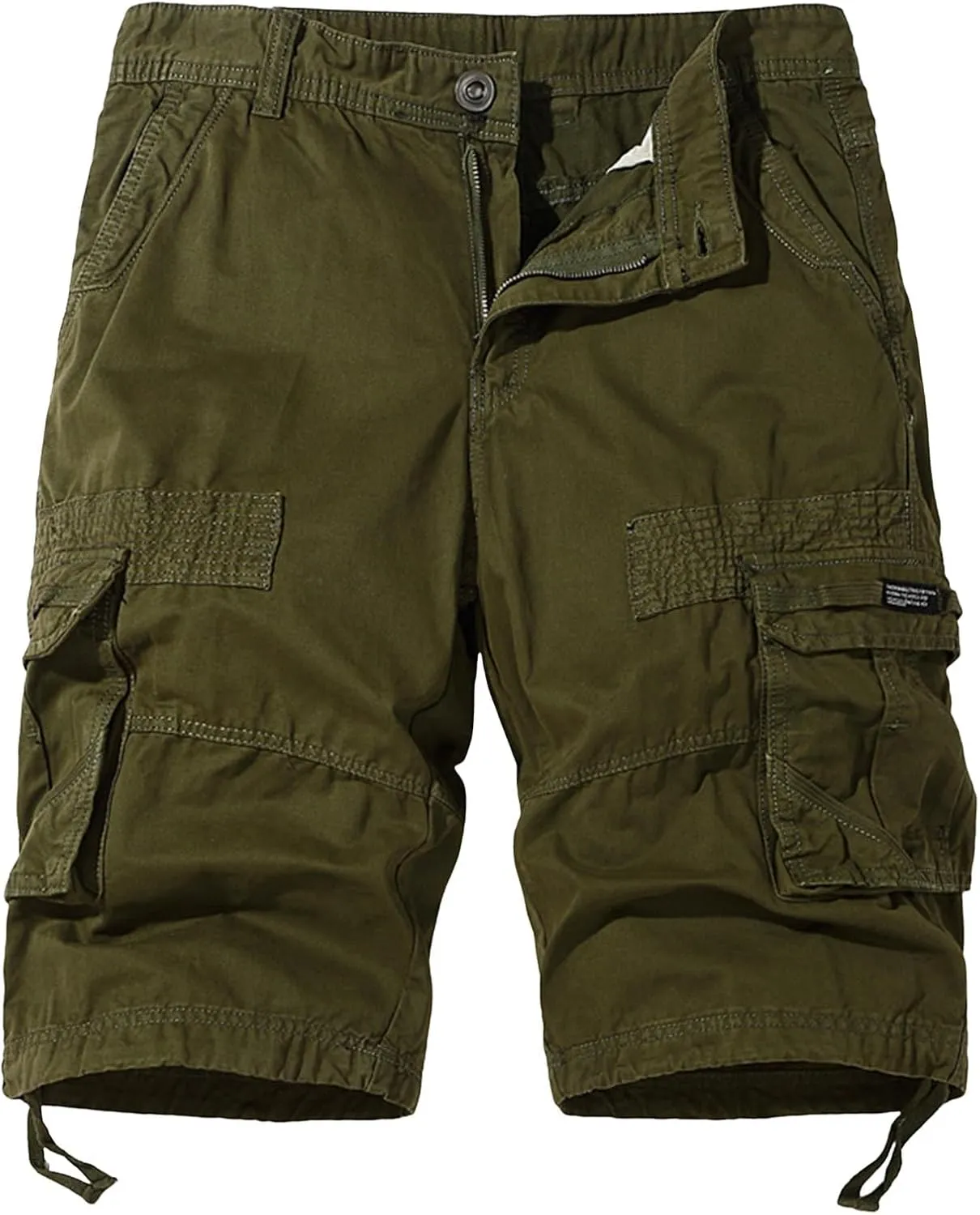 Men's Elastic Fleece Cargo Pants with Multi-Pockets Cargo Men's Cargo Pants with Elastic Waistband and Drawstring
