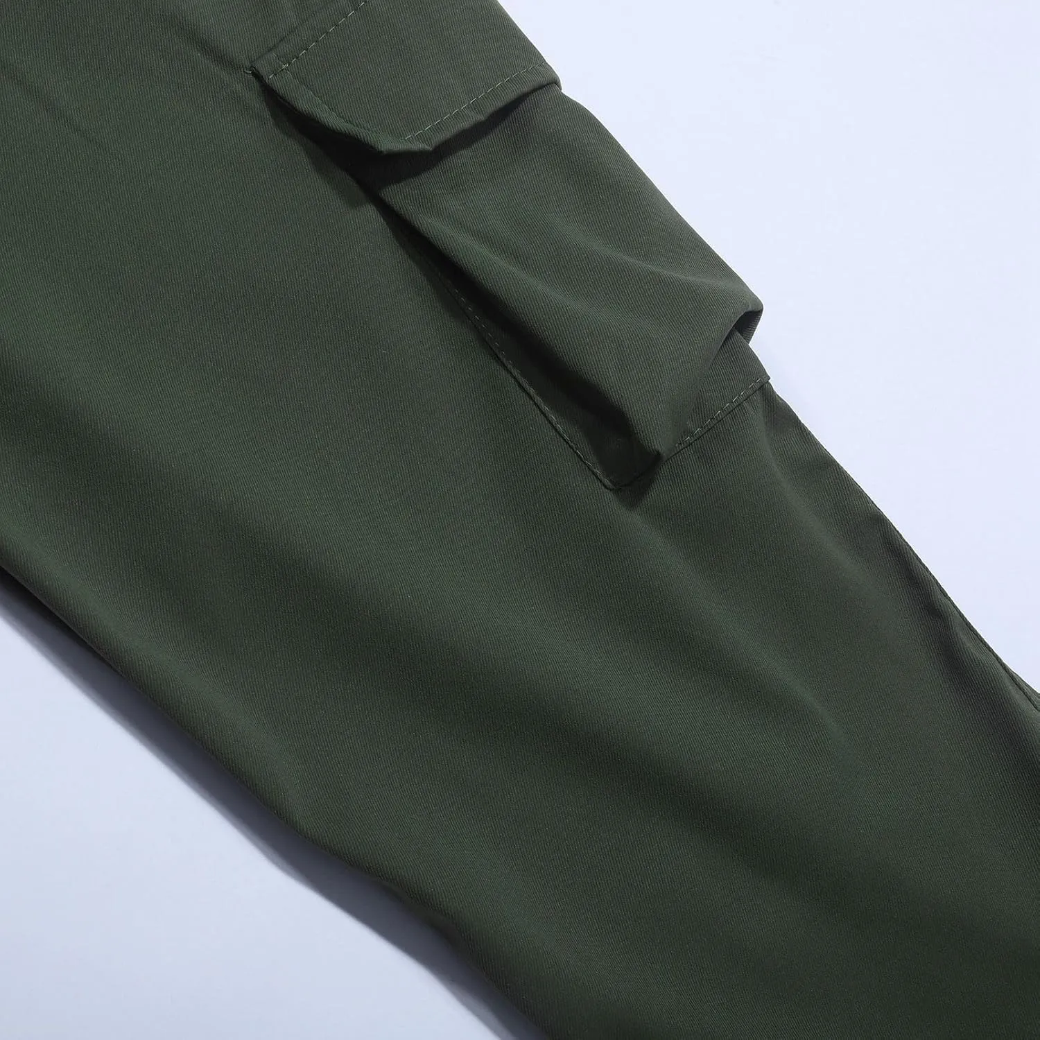 Men's Elastic Fleece Cargo Pants with Multi-Pockets Stretch Cargo Pants Slim Fit Pockets Elastic Waistband Long Pants