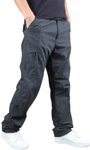 Men's Fleece Lined Outdoor Cargo Hiking Pants Ripstop Stretch Tactical Trousers Plus Size Joggers Military Pants