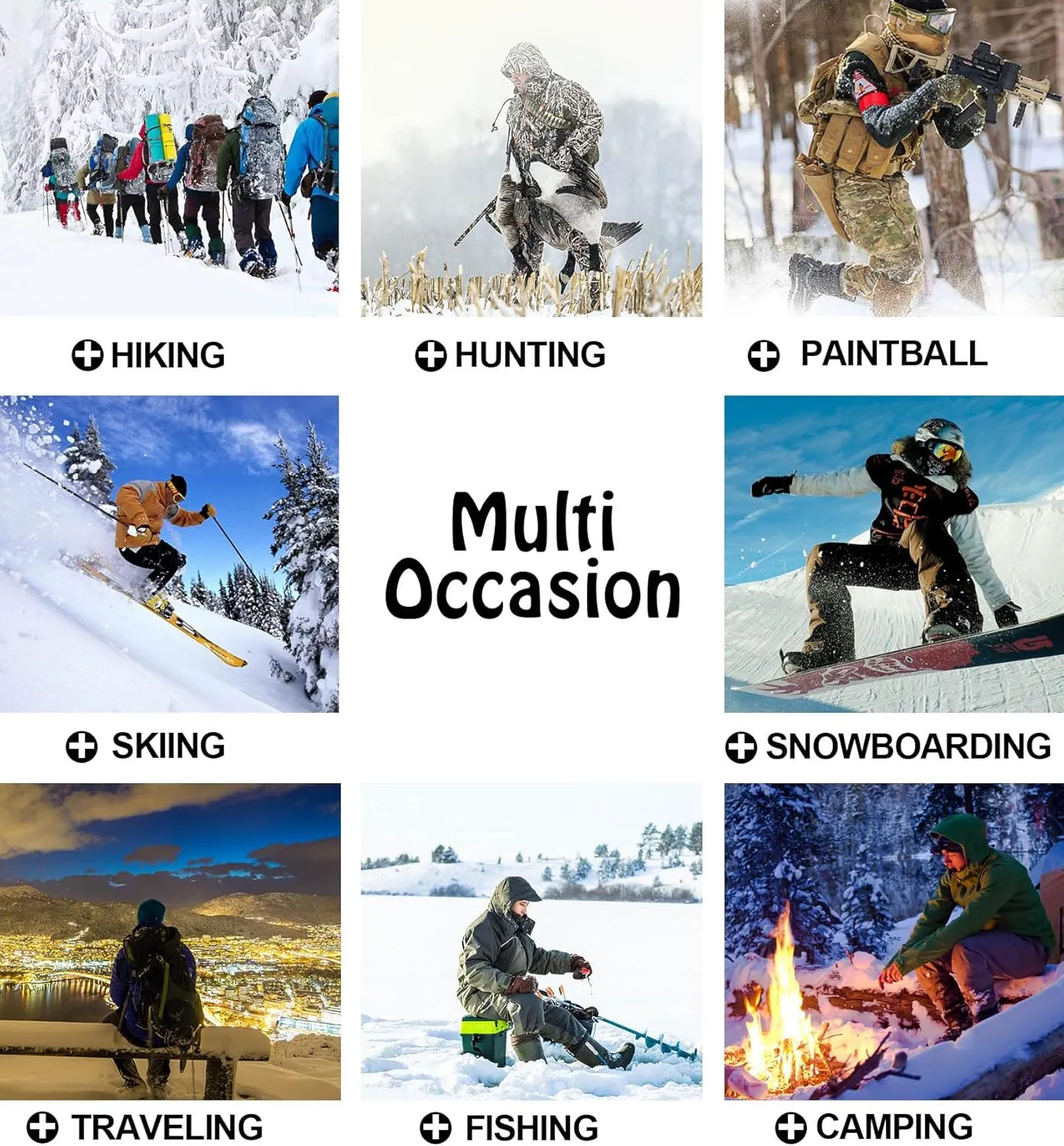 Men's Fleece Lined Tactical Pants Waterproof Hiking Pants Casual Thermal Cargo Pants Winter Insulated Work Pants