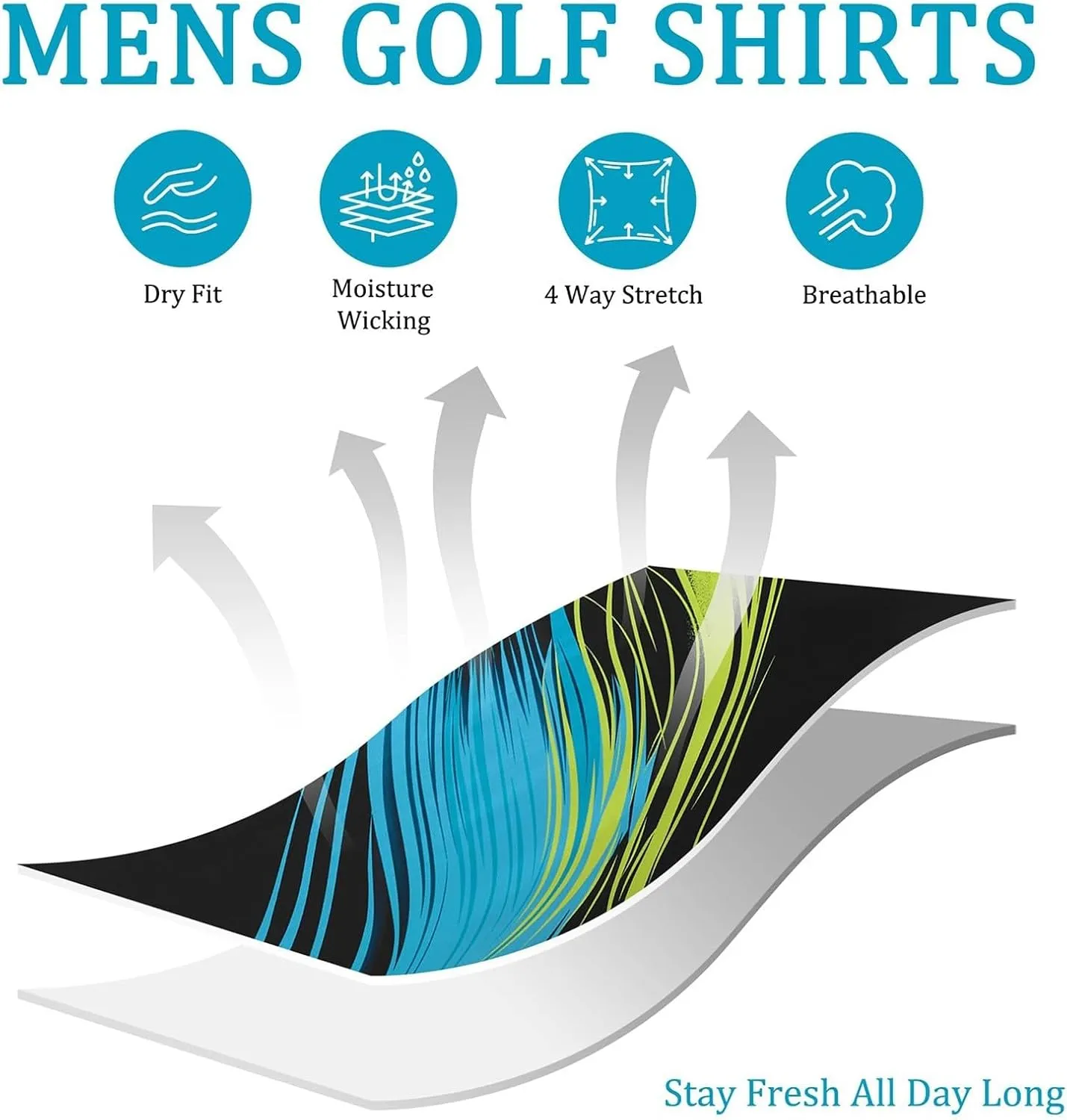 Men's Golf Polo Shirts Block Print Summer Short Sleeve V Neck Quick Dry Collared Shirts Casual Loose Joggers Sports Shirts