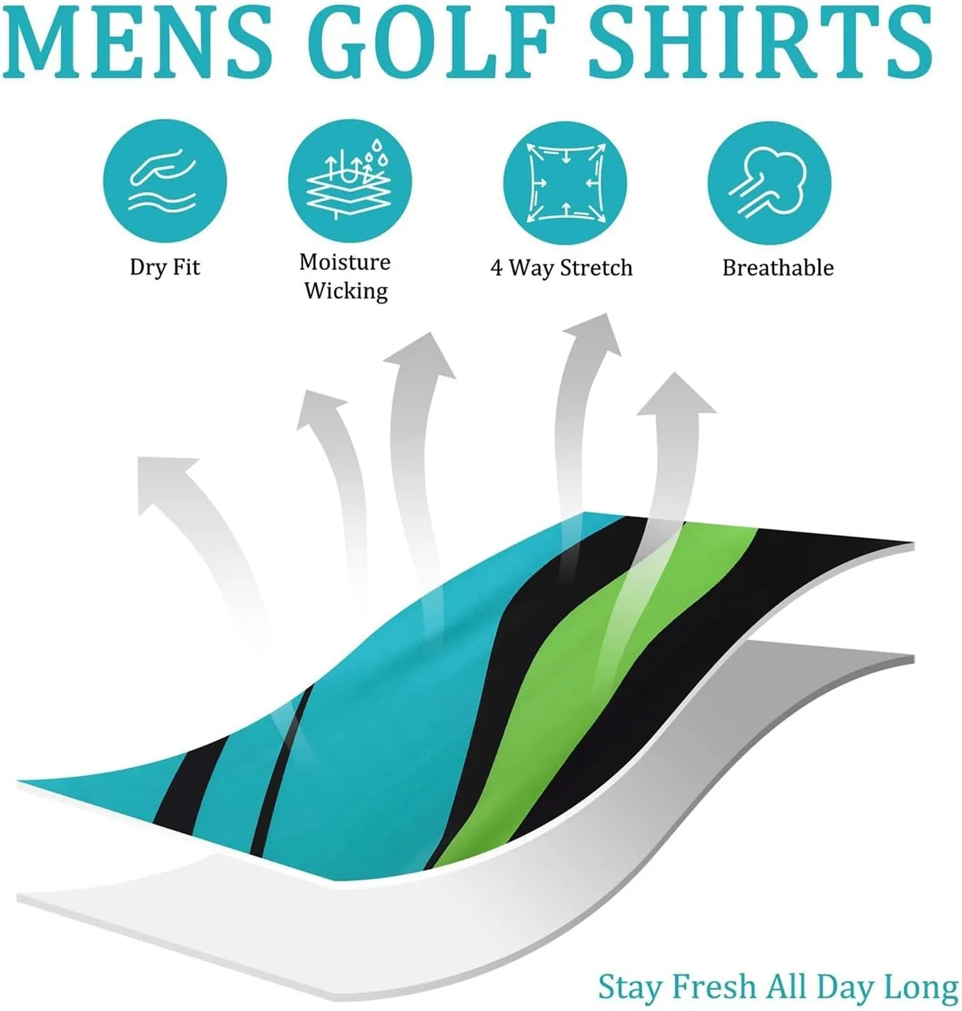 Men's Golf Polo Shirts Block Print Summer Short Sleeve V Neck Quick Dry Collared Shirts Casual Loose Joggers Sports Shirts