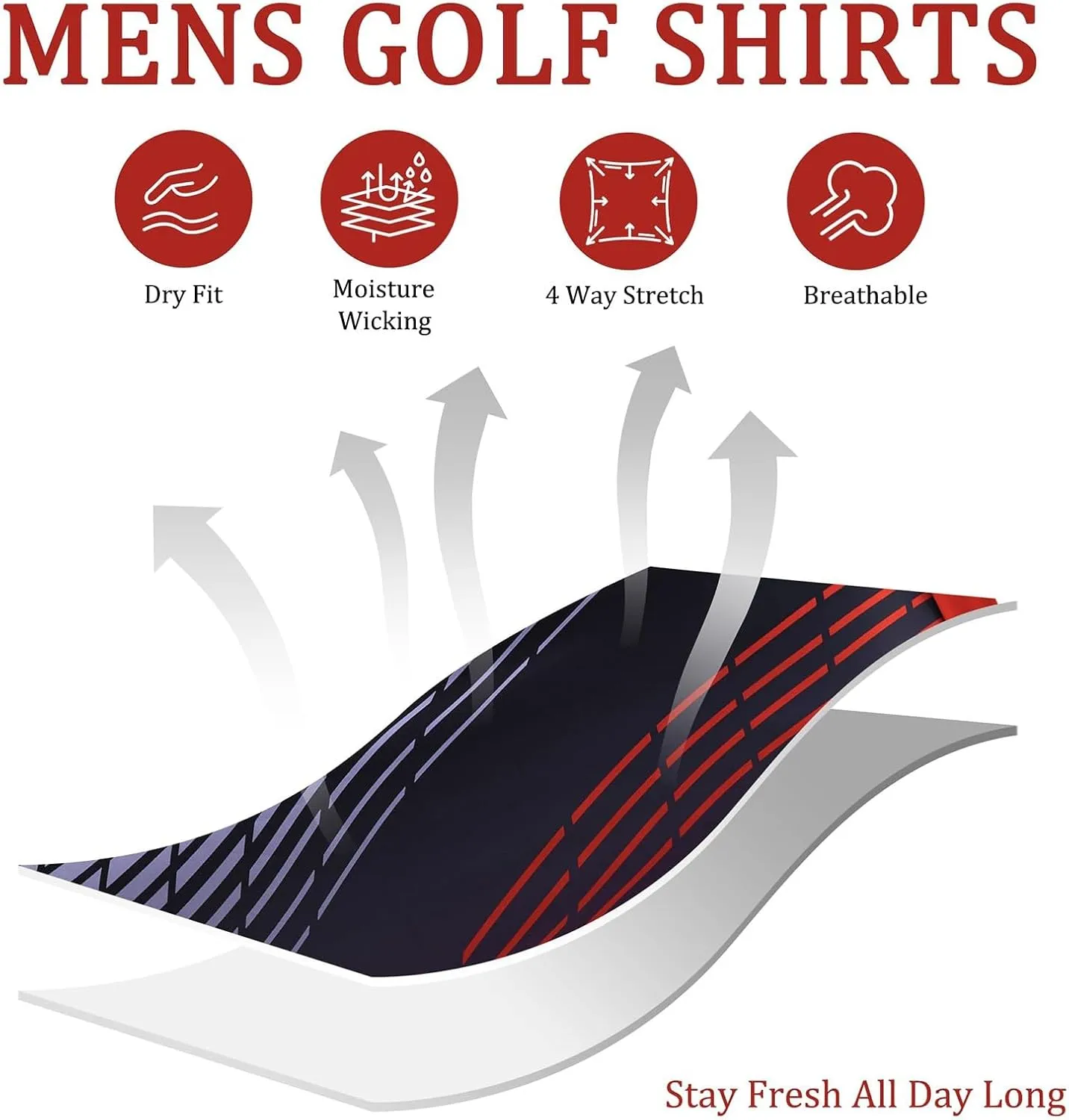 Men's Golf Polo Shirts Block Print Summer Short Sleeve V Neck Quick Dry Collared Shirts Casual Loose Joggers Sports Shirts