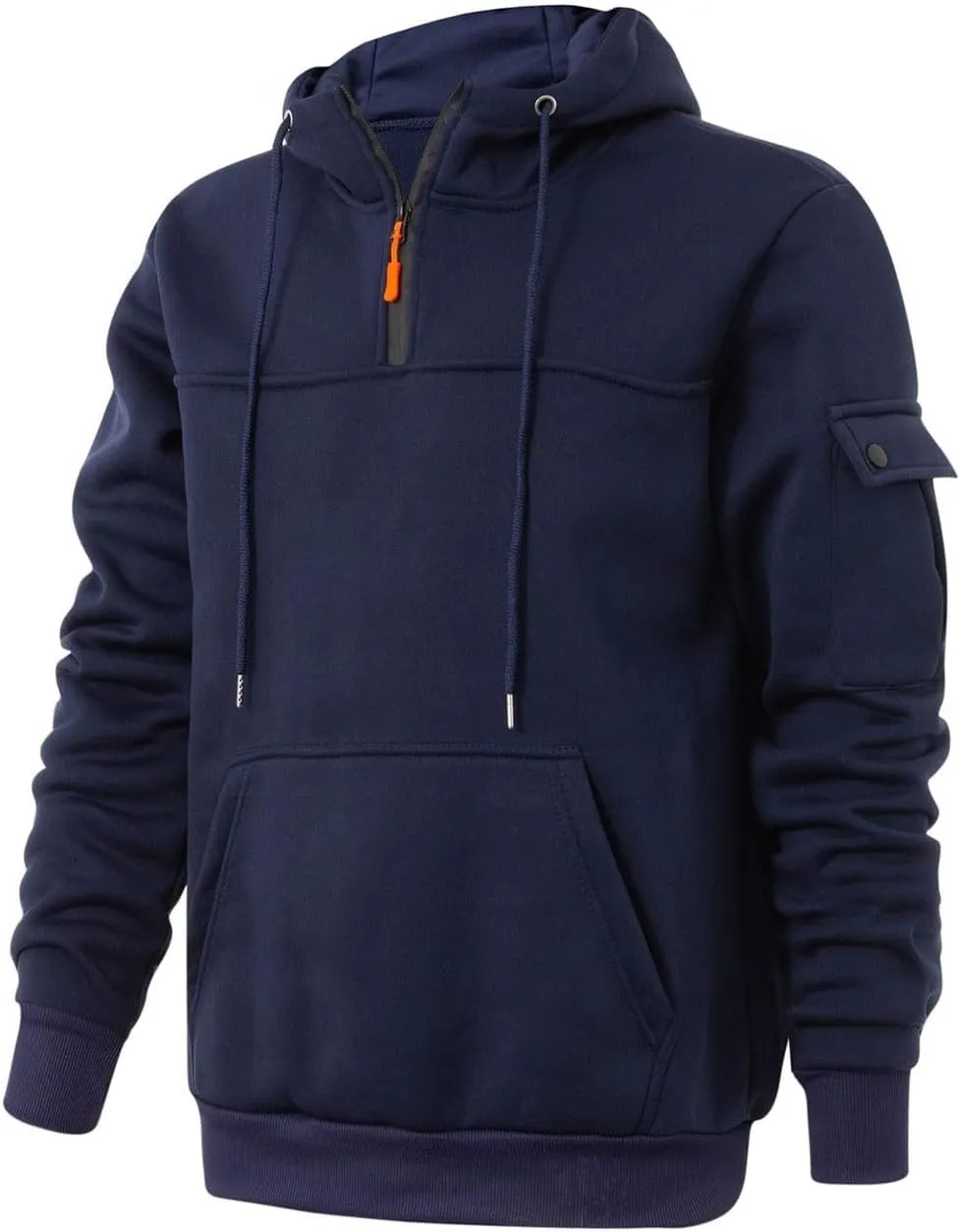Mens Hoodie,Fall Winter Quarter Zip Pullover Hoodie Tactical Sweatshirt Cargo Pullover Workout Hoodies with Pockets