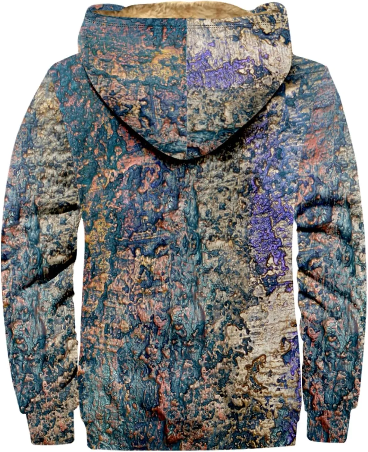 Mens Hoodies Zip Up Winter Fleece Lined Graphic Jacket Big And Tall Warm Heavy Coat Heated Cool Tie Dye Outwear
