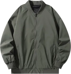 Men's Lightweight Bomber Jackets Casual Slim Fit Jacket Sportswear Cozy Fashion Coat with Pockets