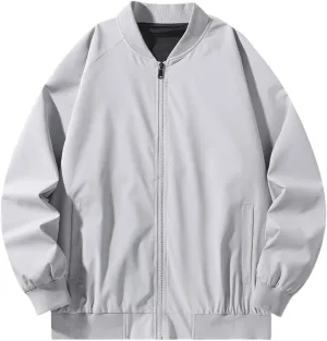Men's Lightweight Bomber Jackets Casual Slim Fit Jacket Sportswear Cozy Fashion Coat with Pockets