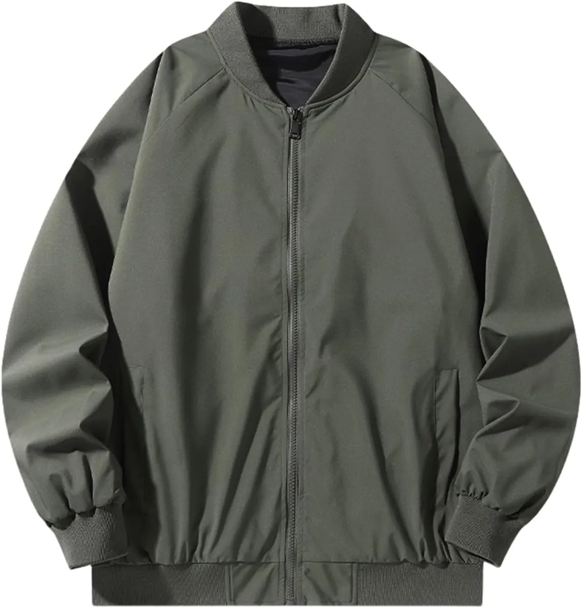 Men's Lightweight Bomber Jackets Casual Slim Fit Jacket Sportswear Cozy Fashion Coat with Pockets