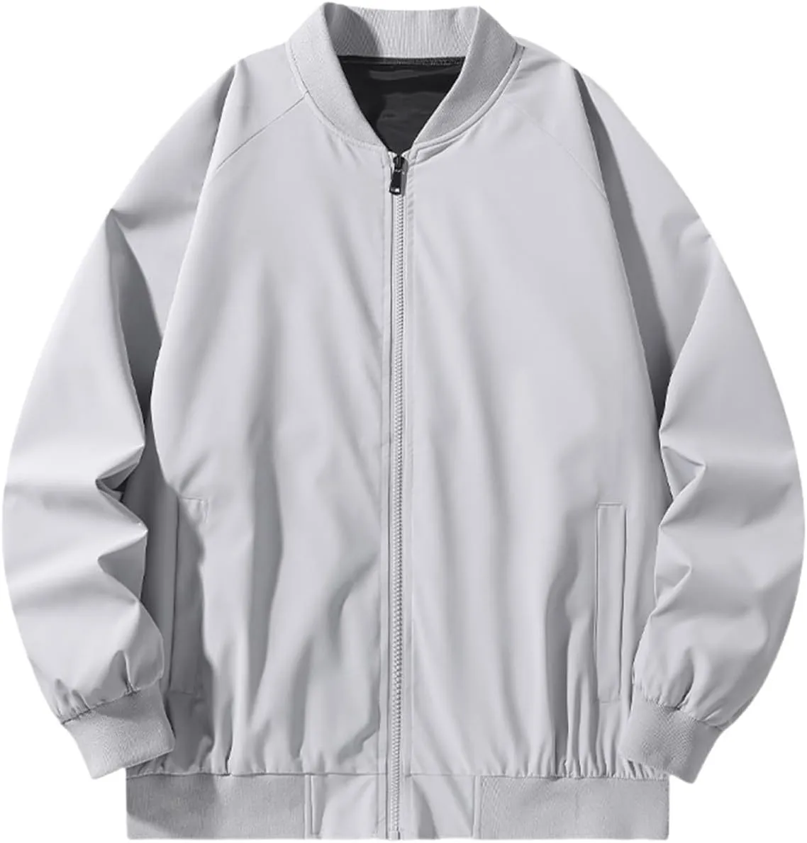 Men's Lightweight Bomber Jackets Casual Slim Fit Jacket Sportswear Cozy Fashion Coat with Pockets