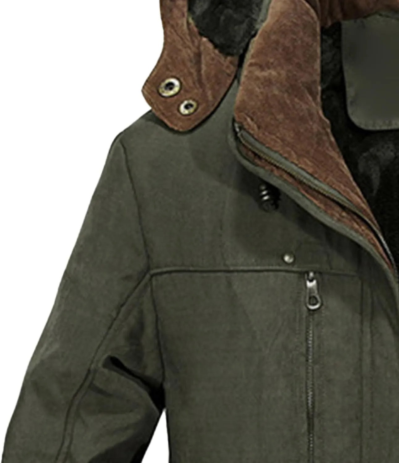 Men's Long Cotton Hooded Coat Winter Thicken Windproof Down Parka Cargo Multi-Pocket Hood Puffer Jacket