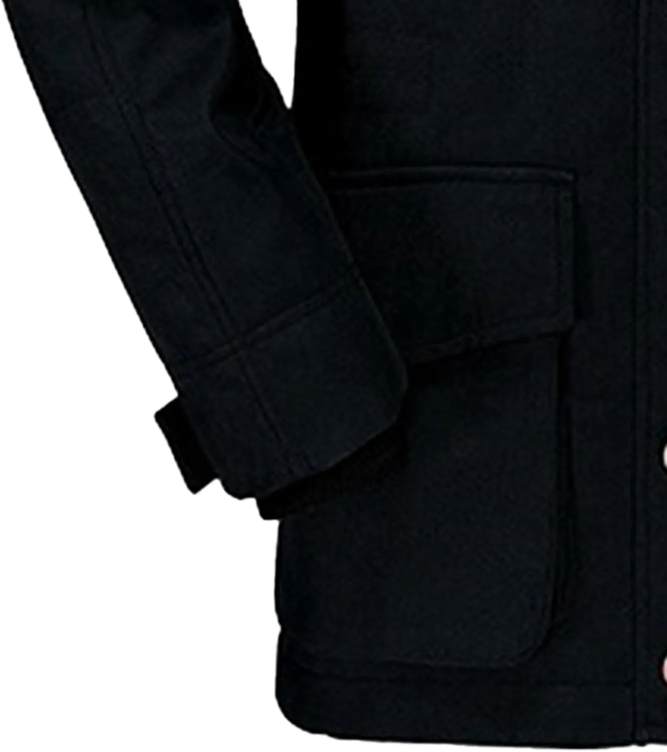 Men's Long Cotton Hooded Coat Winter Thicken Windproof Down Parka Cargo Multi-Pocket Hood Puffer Jacket