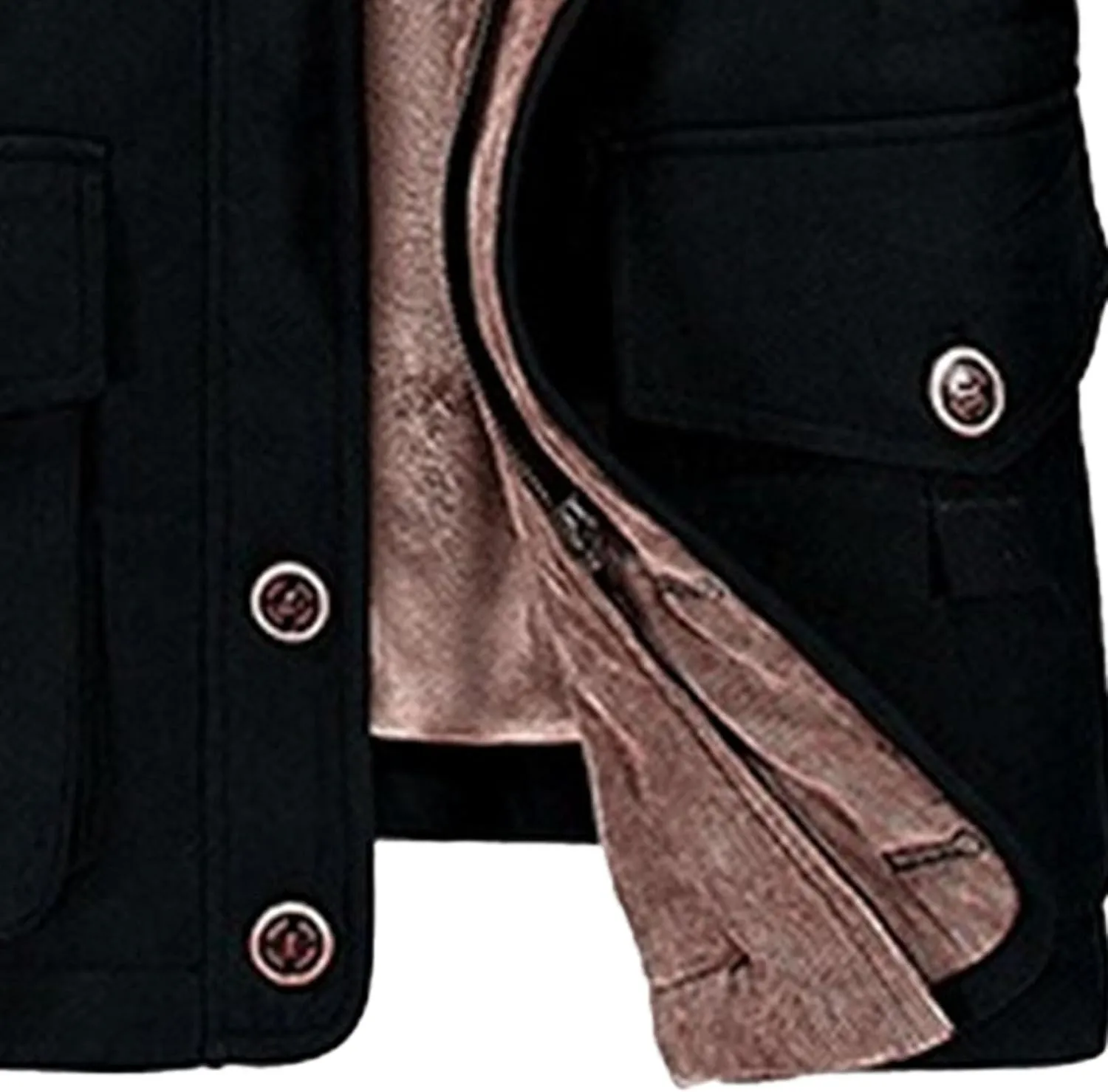 Men's Long Cotton Hooded Coat Winter Thicken Windproof Down Parka Cargo Multi-Pocket Hood Puffer Jacket