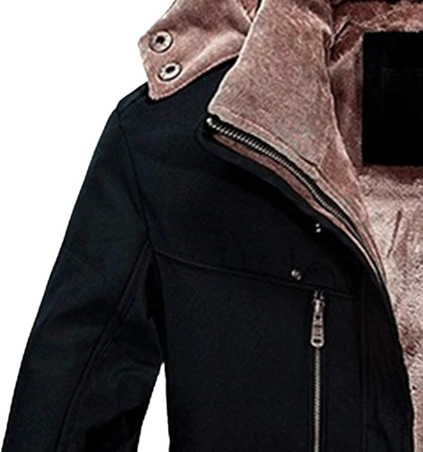 Men's Long Cotton Hooded Coat Winter Thicken Windproof Down Parka Cargo Multi-Pocket Hood Puffer Jacket