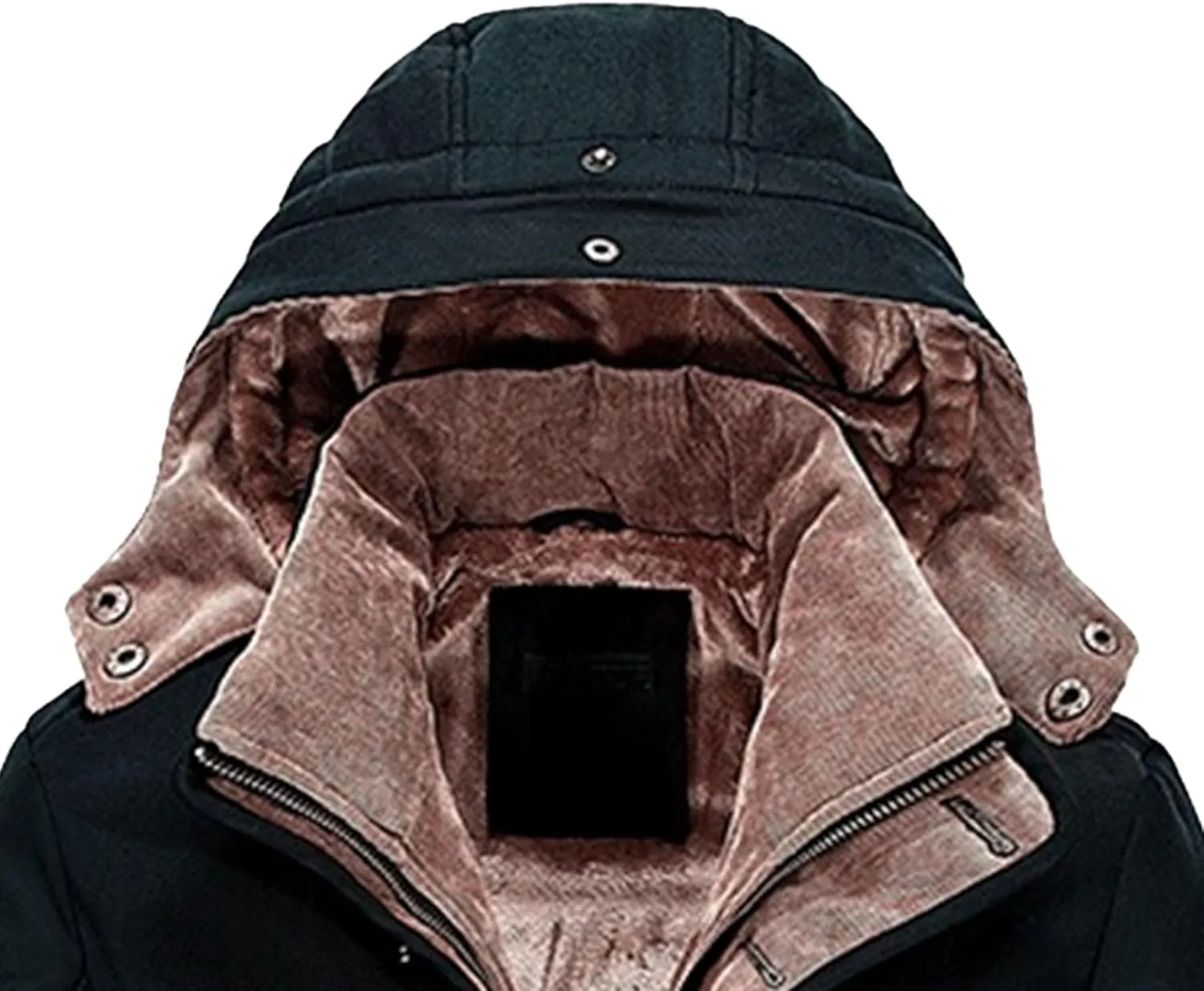 Men's Long Cotton Hooded Coat Winter Thicken Windproof Down Parka Cargo Multi-Pocket Hood Puffer Jacket