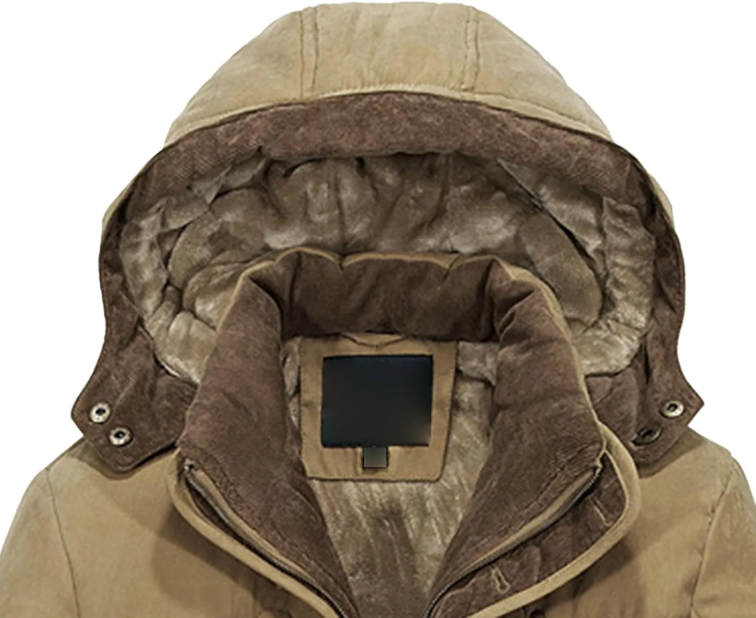 Men's Long Cotton Hooded Coat Winter Thicken Windproof Down Parka Cargo Multi-Pocket Hood Puffer Jacket