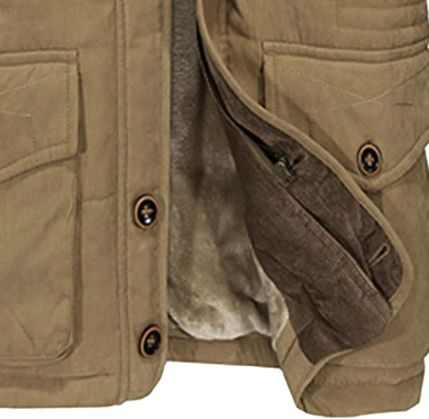 Men's Long Cotton Hooded Coat Winter Thicken Windproof Down Parka Cargo Multi-Pocket Hood Puffer Jacket