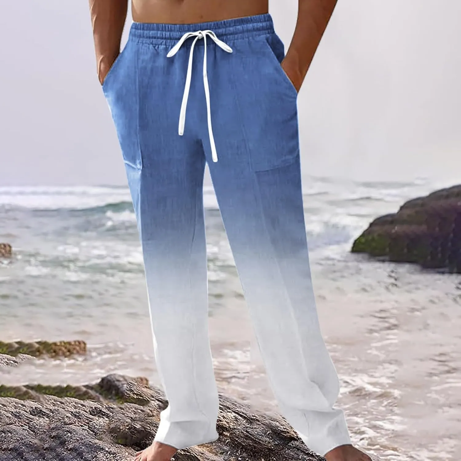 Men's Loose Joggers Casual Workout Cargo Pants Gym Running Bodybuilding Athletic Bottom Sweatpants with Pockets