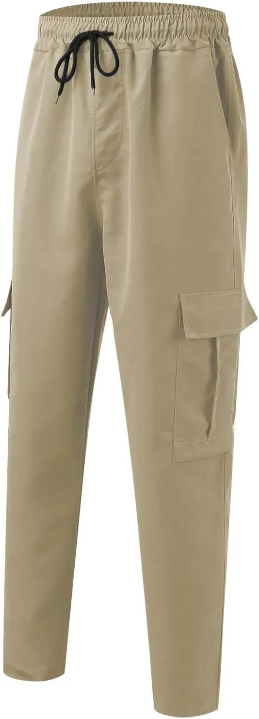 Men's Loose Joggers Casual Workout Cargo Pants Gym Running Bodybuilding Athletic Bottom Sweatpants with Pockets