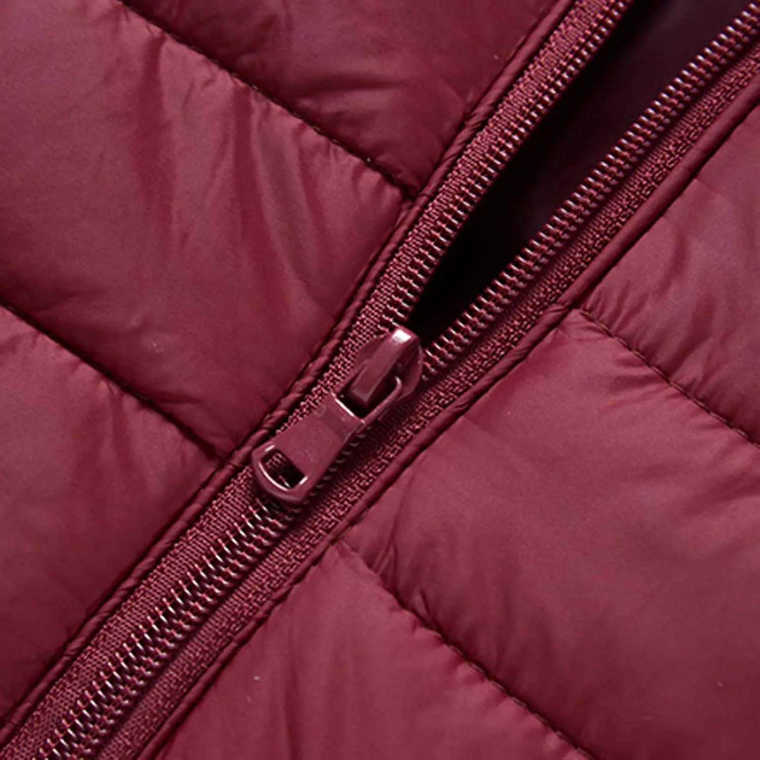 Men's Packable Puffer Jacket Lightweight Hooded Zipper Padded Jackets Plus Size Windproof Winter Warm Down Coat