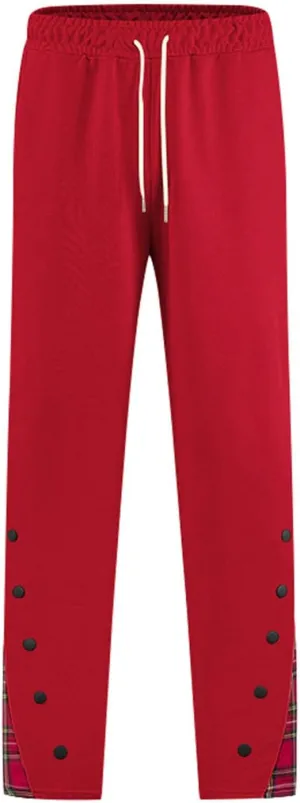 Mens Plaid Patchwork Pants Casual Drawstring Elastic Waist Trouser 2025 Fashion Loose Fit Athletic Pant with Pockets