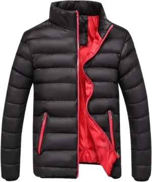 Mens Puffer Jacket,down Jacket With Double Zip Pockets,thick Down Jacket Super Warm Winter Down Jacket Snow Jacket