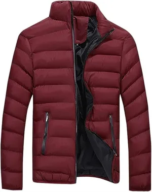 Mens Puffer Jacket,down Jacket With Double Zip Pockets,thick Down Jacket Super Warm Winter Down Jacket Snow Jacket
