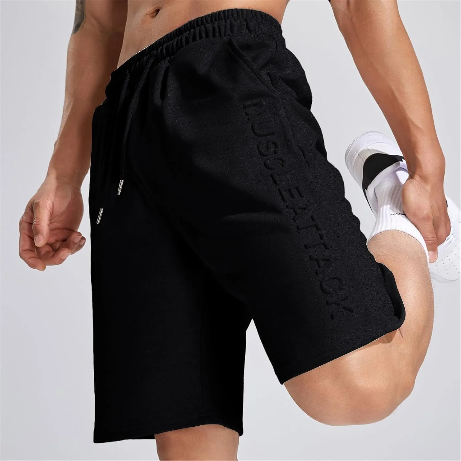 Mens Relaxed Fit Basketball Athletic Shorts Drawstring Elastic Waist Quick Dry Gym Workout Jogging Running Shorts