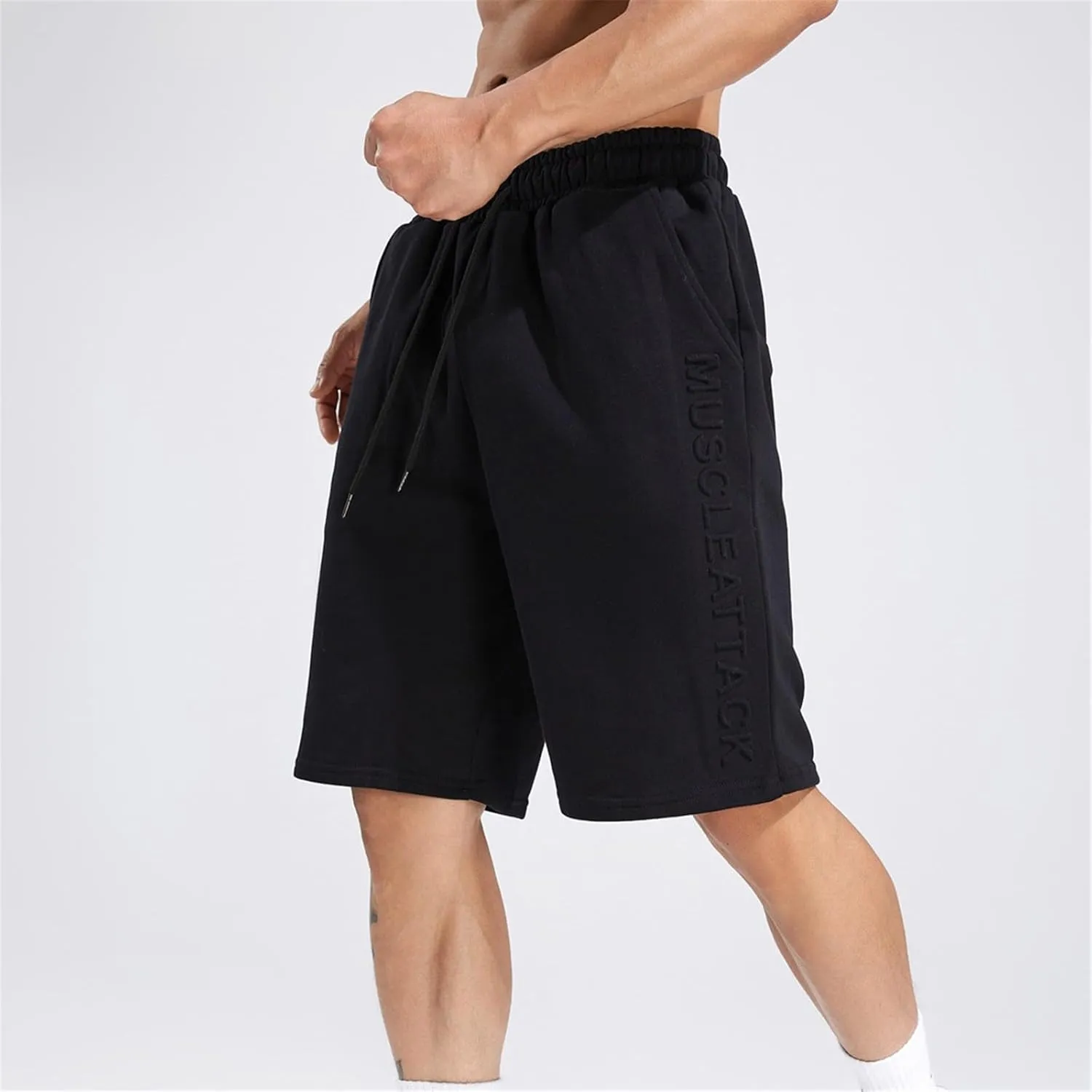 Mens Relaxed Fit Basketball Athletic Shorts Drawstring Elastic Waist Quick Dry Gym Workout Jogging Running Shorts