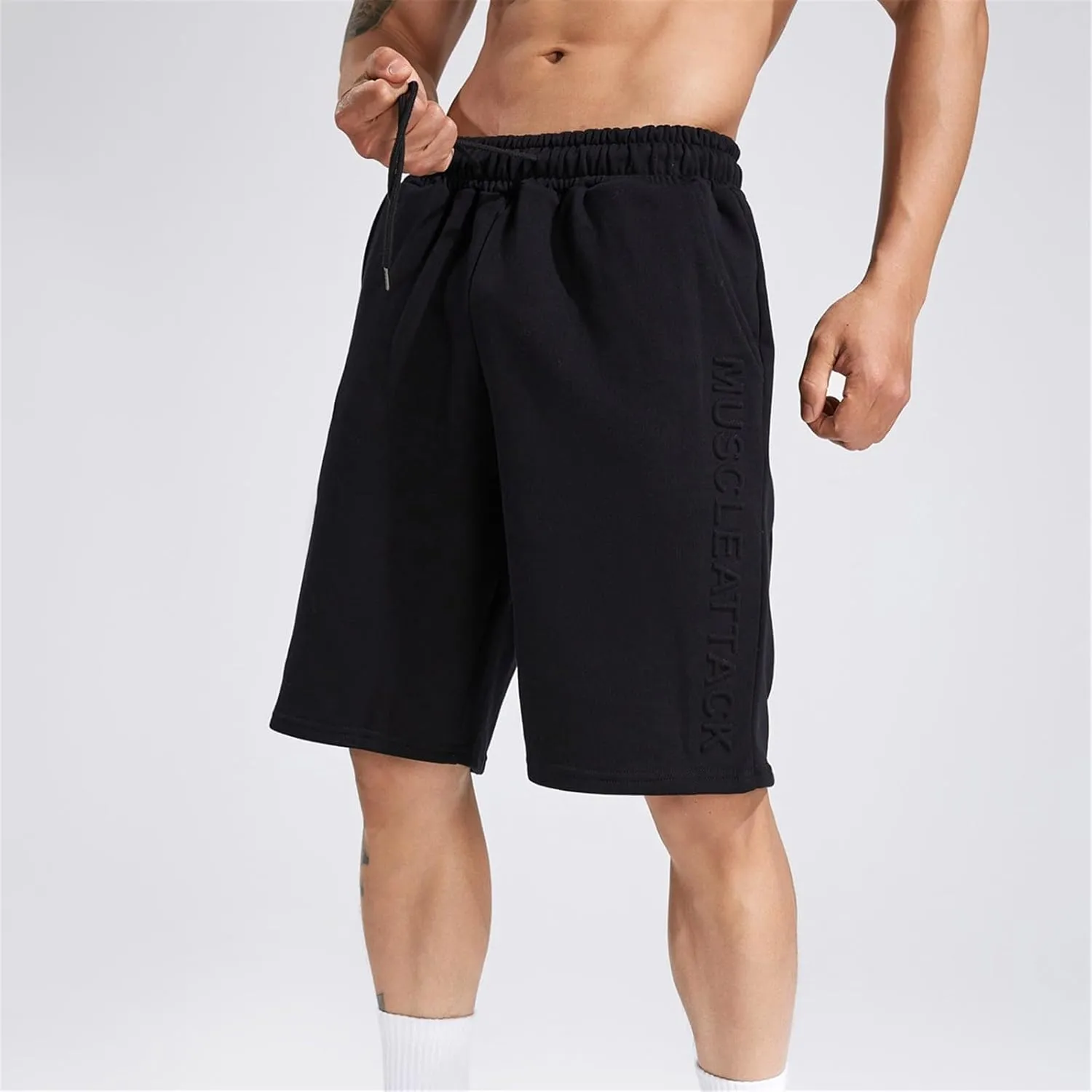 Mens Relaxed Fit Basketball Athletic Shorts Drawstring Elastic Waist Quick Dry Gym Workout Jogging Running Shorts