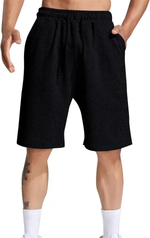Mens Relaxed Fit Basketball Athletic Shorts Drawstring Elastic Waist Quick Dry Gym Workout Jogging Running Shorts