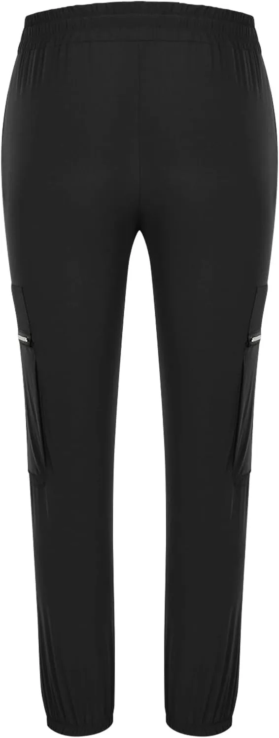 Men's Skinny Cargo Joggers Casual Hiking Pants Workout Joggers Sweatpants for Men Slim Trousers with Zip Pockets