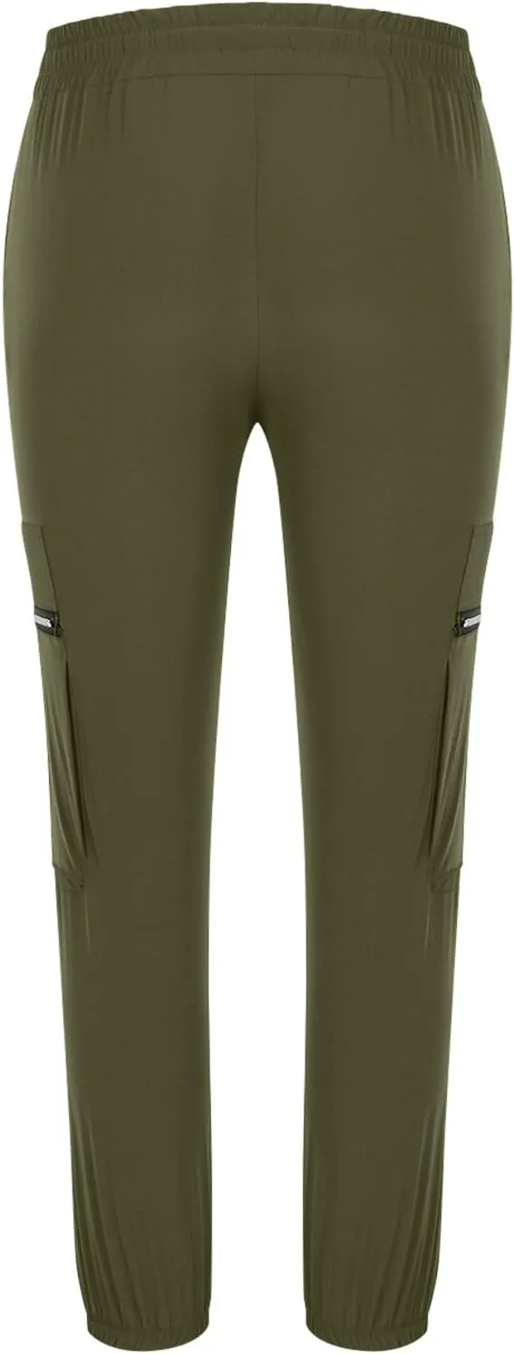Men's Skinny Cargo Joggers Casual Hiking Pants Workout Joggers Sweatpants for Men Slim Trousers with Zip Pockets