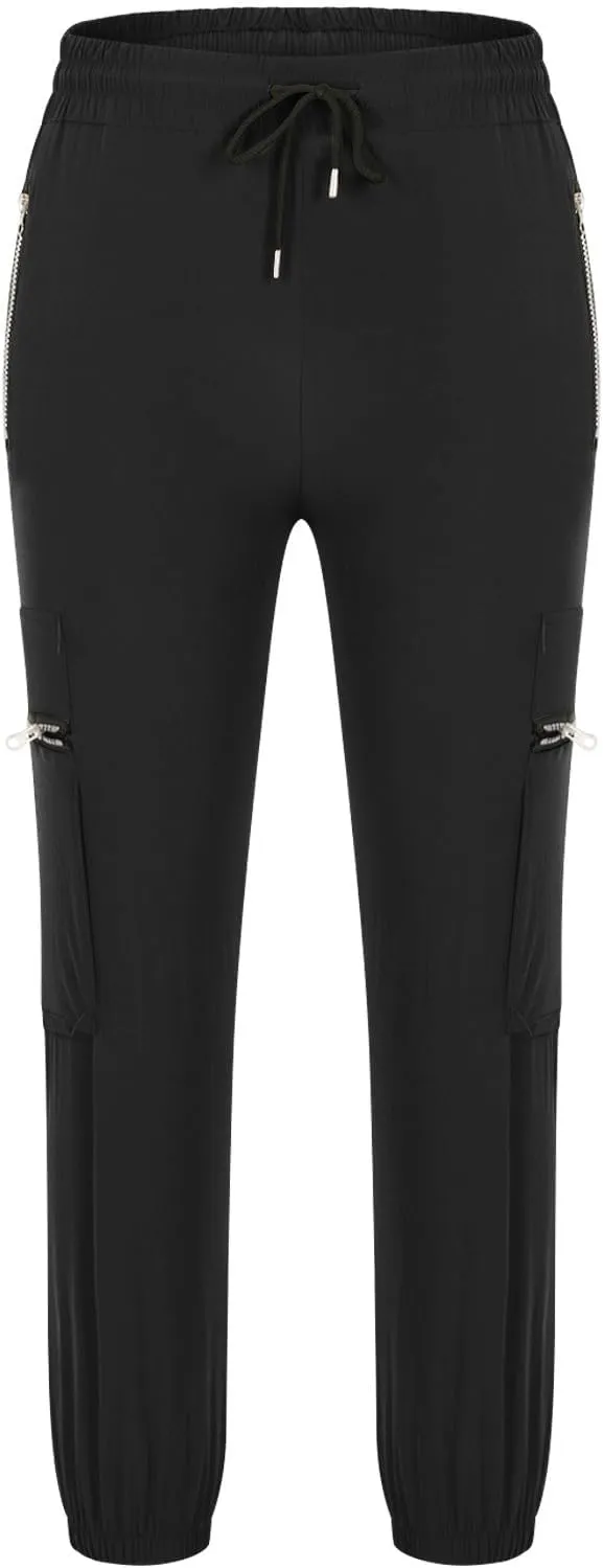 Men's Skinny Cargo Joggers Casual Hiking Pants Workout Joggers Sweatpants for Men Slim Trousers with Zip Pockets