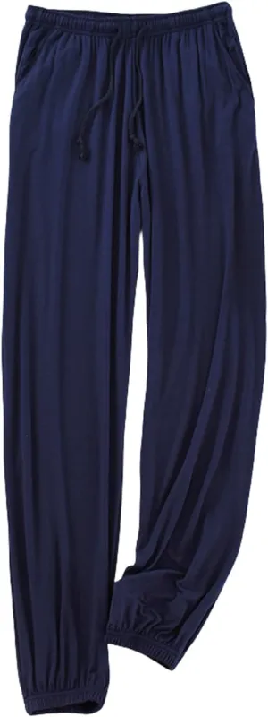 Men's Soft Jogger Sleep Pant With Drawstring Cotton Pjs Bottoms Lightweight Pajama Bottoms Sport Pants With Pockets