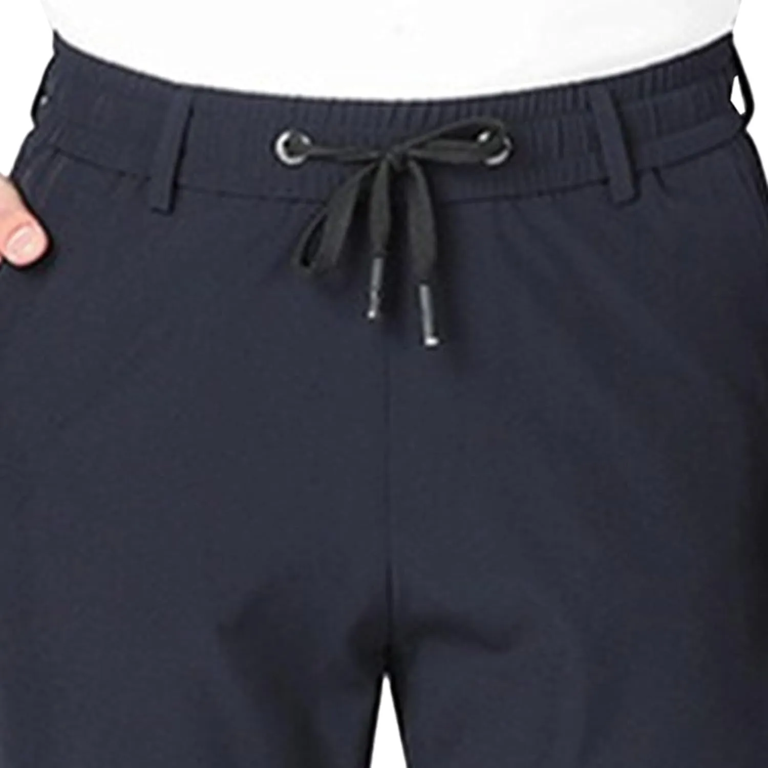 Men's Stretch Straight Leg Classic Pants Quick Dry Drawstring Summer Trousers Casual Solid Regular Fit Pants