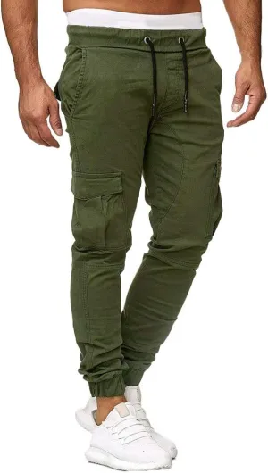 Mens Sweatpants Cargo Open Bottom Straight Leg Casual Loose Fit Baggy Athletic Jogger Pants with Pockets Men's Joggers