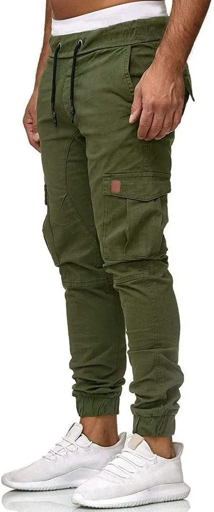 Mens Sweatpants Cargo Open Bottom Straight Leg Casual Loose Fit Baggy Athletic Jogger Pants with Pockets Men's Joggers
