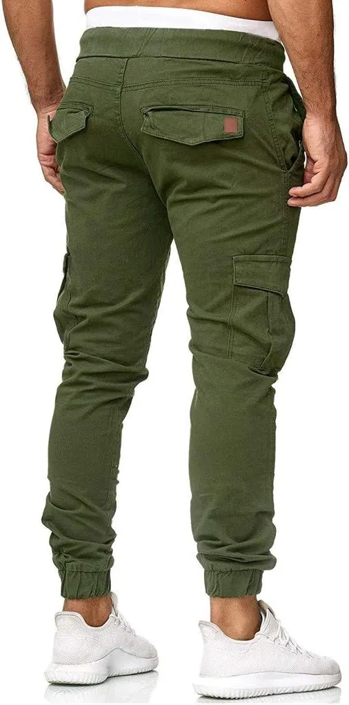 Mens Sweatpants Cargo Open Bottom Straight Leg Casual Loose Fit Baggy Athletic Jogger Pants with Pockets Men's Joggers